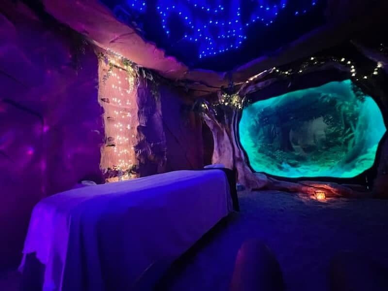 Salt cave massage table