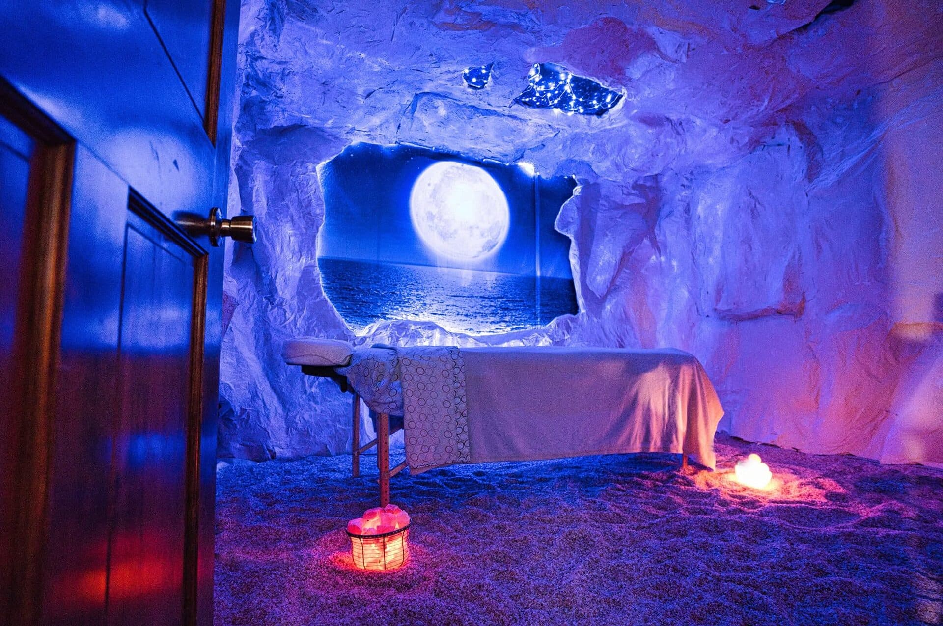 Moonlit massage alcove